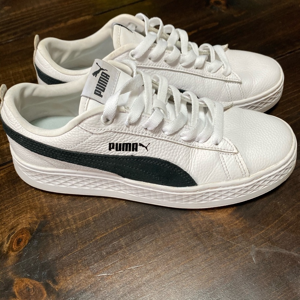 EUC White Puma Platform Sneakers